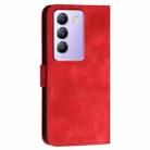 For vivo T3 5G IDN YX0080 Grid Butterfly Embossed Pattern Flip Leather Phone Case with Lanyard(Red) - 3