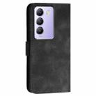 For vivo T3 5G IDN YX0080 Grid Butterfly Embossed Pattern Flip Leather Phone Case with Lanyard(Black) - 3