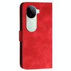 For vivo iQOO Z9s / V40e India YX0080 Grid Butterfly Embossed Pattern Flip Leather Phone Case with Lanyard(Red) - 3