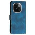 For vivo iQOO Z9s Pro / T3 Pro 5G India YX0080 Grid Butterfly Embossed Pattern Flip Leather Phone Case with Lanyard(Dark Blue) - 3