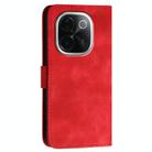 For vivo iQOO Z9s Pro / T3 Pro 5G India YX0080 Grid Butterfly Embossed Pattern Flip Leather Phone Case with Lanyard(Red) - 3