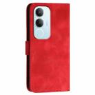 For vivo Y19s Global Grid Butterfly Embossed Pattern Leather Phone Case with Lanyard(Red) - 3