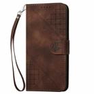 For vivo Y19s Global Grid Butterfly Embossed Pattern Leather Phone Case with Lanyard(Coffee) - 2