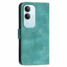 For vivo Y19s Global Grid Butterfly Embossed Pattern Leather Phone Case with Lanyard(Light Blue) - 3