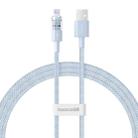 Baseus Gem Transparent 2.4A USB to 8 Pin Fast Charging Data Cable, Length:1m(Blue) - 1