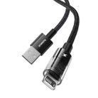 Baseus Gem Transparent 2.4A USB to 8 Pin Fast Charging Data Cable, Length:2m(Black) - 2