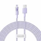 Baseus Gem Transparent 2.4A USB to 8 Pin Fast Charging Data Cable, Length:2m(Purple) - 1