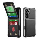 For Samsung Galaxy S24 FE 5G Vertical Flip Card Bag Holder Leather Phone Case(Black) - 1