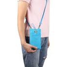 Universal Double Pocket Linen Mobile Phone Storage Shoulder Bag for iPhone 12 / 12 Pro / 12 Pro Max / Below 6.9 inch Smart Phones(Sky Blue) - 1
