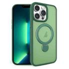 For iPhone 13 Pro Max 360 Degree Rotating MagSafe Magnetic Bracket Frosted Phone Case(Green) - 1