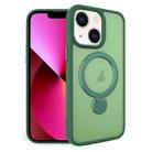 For iPhone 13 360 Degree Rotating MagSafe Magnetic Bracket Frosted Phone Case(Green) - 1