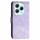 For Infinix Hot 40 Pro 4G YX0080 Grid Butterfly Embossed Pattern Flip Leather Phone Case with Lanyard(Light Purple) - 3