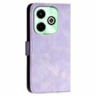 For Infinix Smart 8 Plus 4G YX0080 Grid Butterfly Embossed Pattern Flip Leather Phone Case with Lanyard(Light Purple) - 3