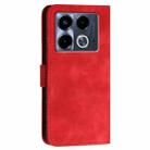 For Infinix Note 40 4G YX0080 Grid Butterfly Embossed Pattern Flip Leather Phone Case with Lanyard(Red) - 3