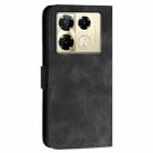 For Infinix Note 40 Pro+ 5G Grid Butterfly Embossed Pattern Leather Phone Case with Lanyard(Black) - 3