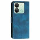 For Infinix Smart 7 India YX0080 Grid Butterfly Embossed Pattern Flip Leather Phone Case with Lanyard(Dark Blue) - 3