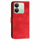 For Infinix Smart 7 India YX0080 Grid Butterfly Embossed Pattern Flip Leather Phone Case with Lanyard(Red) - 3