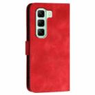 For Infinix Hot 50 4G YX0080 Grid Butterfly Embossed Pattern Flip Leather Phone Case with Lanyard(Red) - 3