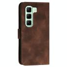 For Infinix Hot 50 5G Grid Butterfly Embossed Pattern Leather Phone Case with Lanyard(Coffee) - 3