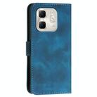 For Infinix Hot 50i / Smart 9 Grid Butterfly Embossed Pattern Leather Phone Case with Lanyard(Dark Blue) - 3