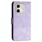 For Infinix Hot 50i / Smart 9 YX0080 Grid Butterfly Embossed Pattern Flip Leather Phone Case with Lanyard(Light Purple) - 3