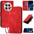 For Infinix Zero 40 4G / Zero 40 5G YX0080 Grid Butterfly Embossed Pattern Flip Leather Phone Case with Lanyard(Red) - 1