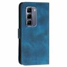 For Infinix Hot 50 Pro+ 4G Grid Butterfly Embossed Pattern Leather Phone Case with Lanyard(Dark Blue) - 3