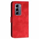 For Infinix Hot 50 Pro+ 4G Grid Butterfly Embossed Pattern Leather Phone Case with Lanyard(Red) - 3