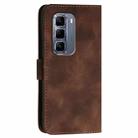 For Infinix Hot 50 Pro+ 4G Grid Butterfly Embossed Pattern Leather Phone Case with Lanyard(Coffee) - 3