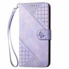 For Infinix Hot 50 Pro+ 4G Grid Butterfly Embossed Pattern Leather Phone Case with Lanyard(Light Purple) - 2