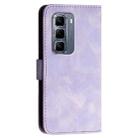 For Infinix Hot 50 Pro+ 4G Grid Butterfly Embossed Pattern Leather Phone Case with Lanyard(Light Purple) - 3