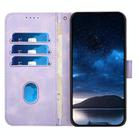 For Infinix Hot 30 Play / Hot 30 Play NFC Grid Butterfly Embossed Pattern Leather Phone Case with Lanyard(Light Purple) - 3