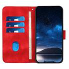 For Infinix Smart 6 Plus India Grid Butterfly Embossed Pattern Leather Phone Case with Lanyard(Red) - 3