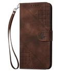 For Infinix Smart 6 Plus India Grid Butterfly Embossed Pattern Leather Phone Case with Lanyard(Coffee) - 2