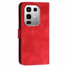 For Infinix Note 50 4G / Note 50 Pro 4G Grid Butterfly Embossed Pattern Leather Phone Case with Lanyard(Red) - 3