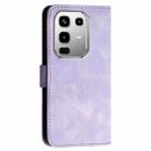 For Infinix Note 50 4G / Note 50 Pro 4G Grid Butterfly Embossed Pattern Leather Phone Case with Lanyard(Light Purple) - 3