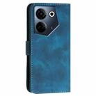 For Tecno Camon 20 / 20 Pro 4G YX0080 Grid Butterfly Embossed Pattern Flip Leather Phone Case with Lanyard(Dark Blue) - 3