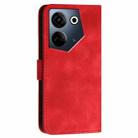 For Tecno Camon 20 / 20 Pro 4G YX0080 Grid Butterfly Embossed Pattern Flip Leather Phone Case with Lanyard(Red) - 3