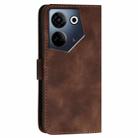 For Tecno Camon 20 / 20 Pro 4G YX0080 Grid Butterfly Embossed Pattern Flip Leather Phone Case with Lanyard(Coffee) - 3