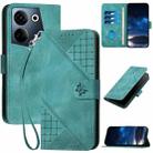 For Tecno Camon 20 / 20 Pro 4G YX0080 Grid Butterfly Embossed Pattern Flip Leather Phone Case with Lanyard(Light Blue) - 1