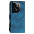 For Tecno Camon 20 Premier 5G YX0080 Grid Butterfly Embossed Pattern Flip Leather Phone Case with Lanyard(Dark Blue) - 3