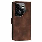 For Tecno Camon 20 Premier 5G YX0080 Grid Butterfly Embossed Pattern Flip Leather Phone Case with Lanyard(Coffee) - 3