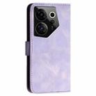 For Tecno Camon 20 Premier 5G YX0080 Grid Butterfly Embossed Pattern Flip Leather Phone Case with Lanyard(Light Purple) - 3