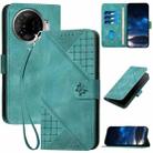 For Tecno Camon 30 Pro 5G YX0080 Grid Butterfly Embossed Pattern Flip Leather Phone Case with Lanyard(Light Blue) - 1