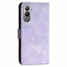 For Tecno Pova 4 YX0080 Grid Butterfly Embossed Pattern Flip Leather Phone Case with Lanyard(Light Purple) - 3