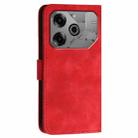 For Tecno Pova 6 5G / 6 Pro 5G YX0080 Grid Butterfly Embossed Pattern Flip Leather Phone Case with Lanyard(Red) - 3