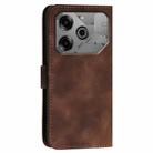 For Tecno Pova 6 5G / 6 Pro 5G YX0080 Grid Butterfly Embossed Pattern Flip Leather Phone Case with Lanyard(Coffee) - 3