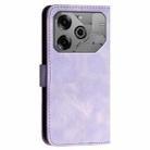 For Tecno Pova 6 5G / 6 Pro 5G YX0080 Grid Butterfly Embossed Pattern Flip Leather Phone Case with Lanyard(Light Purple) - 3