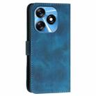 For Tecno Spark 10 4G YX0080 Grid Butterfly Embossed Pattern Flip Leather Phone Case with Lanyard(Dark Blue) - 3