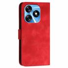 For Tecno Spark 10 4G YX0080 Grid Butterfly Embossed Pattern Flip Leather Phone Case with Lanyard(Red) - 3